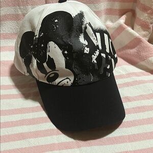 Disney Mickey Mouse Black and White Graphic Cap